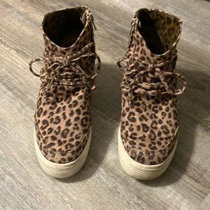 Leopard Print Tennis Shoe Booties